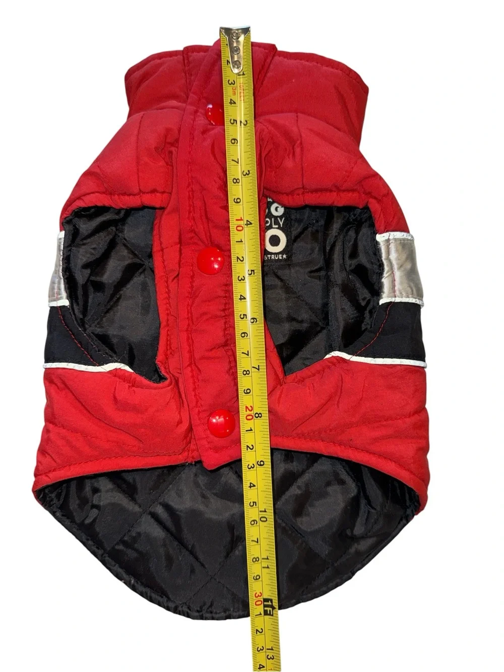 Dog Supply Co Red and Black Dog Winter Vest with Reflective Accents